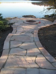 Natural Stone Pathway and Fire Pit