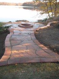 Natural Stone Pathway, Edging, Retaining Walls and Fire Pit